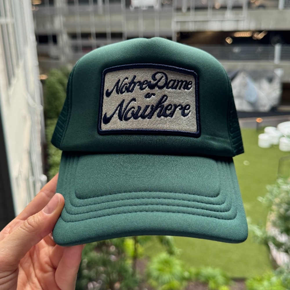 Notre Dame or Nowhere green trucker hat - brand new